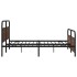 Estructura de cama sin colchón metal roble marrón 200x200