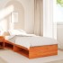 Sofá cama sin colchón madera maciza pino marrón cera 90x190