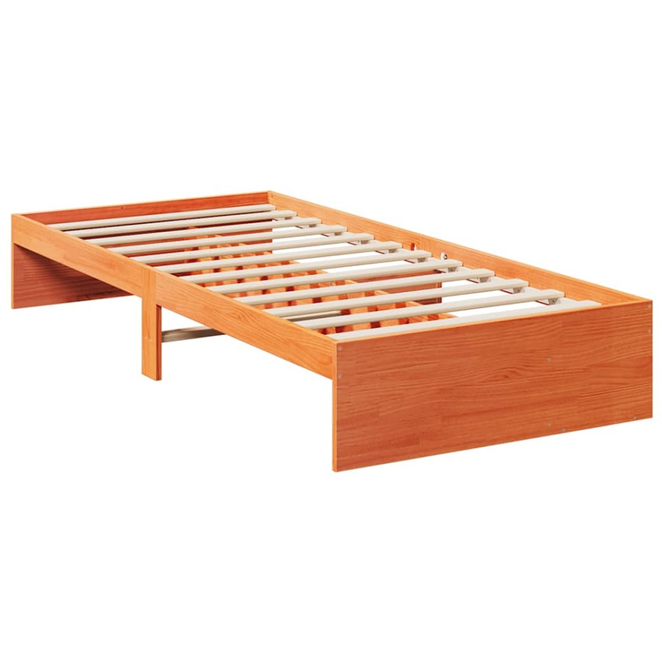 Sofá cama sin colchón madera maciza pino marrón cera 90x190