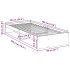 Sofá cama sin colchón madera maciza pino marrón cera 90x190