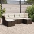Set sofás de jardín 6 piezas y cojines ratán sintético