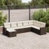 Set sofás de jardín 8 piezas y cojines ratán sintético