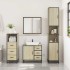 Set de muebles de baño 3 pzas madera contrachapada roble