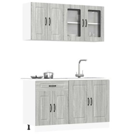 Mueble cocina Kalmar sonoma gris 4 pzas madera