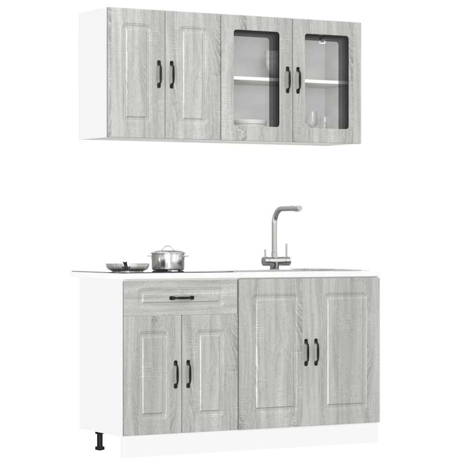 Mueble cocina Kalmar sonoma gris 4 pzas madera