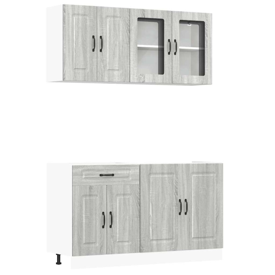 Mueble cocina Kalmar sonoma gris 4 pzas madera