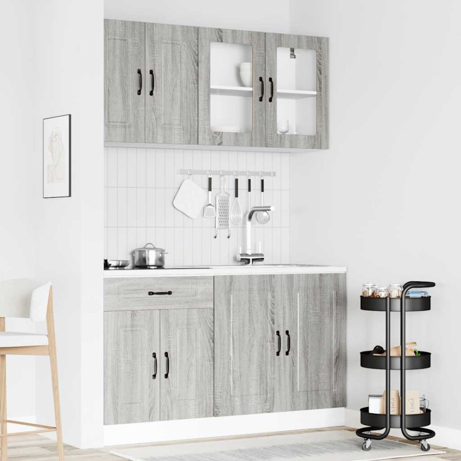 Mueble cocina Kalmar sonoma gris 4 pzas madera