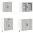 Mueble cocina Kalmar sonoma gris 4 pzas madera