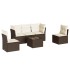 Set sofás de jardín 6 piezas y cojines ratán sintético