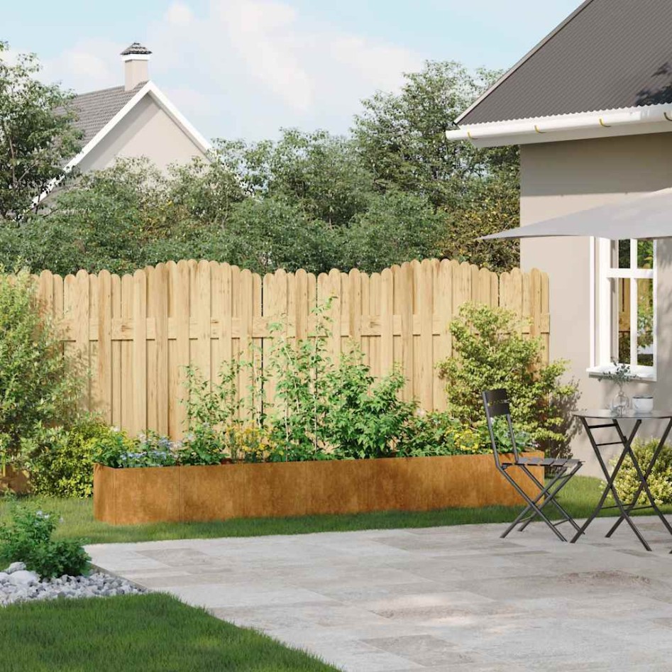 Jardinera oxidada 280x40x40 cm acero