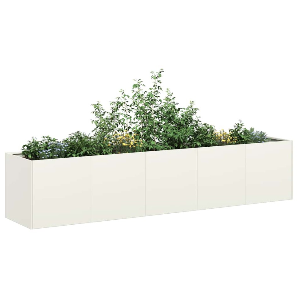 Jardinera de acero laminado en frío blanco 200x40x40