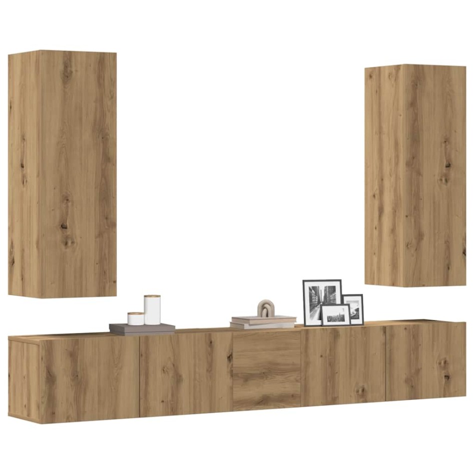 Mueble para TV de pared madera contrachapada artesanal 5