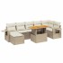 Juego de sofás de jardín con cojines beige 8 pzas ratán
