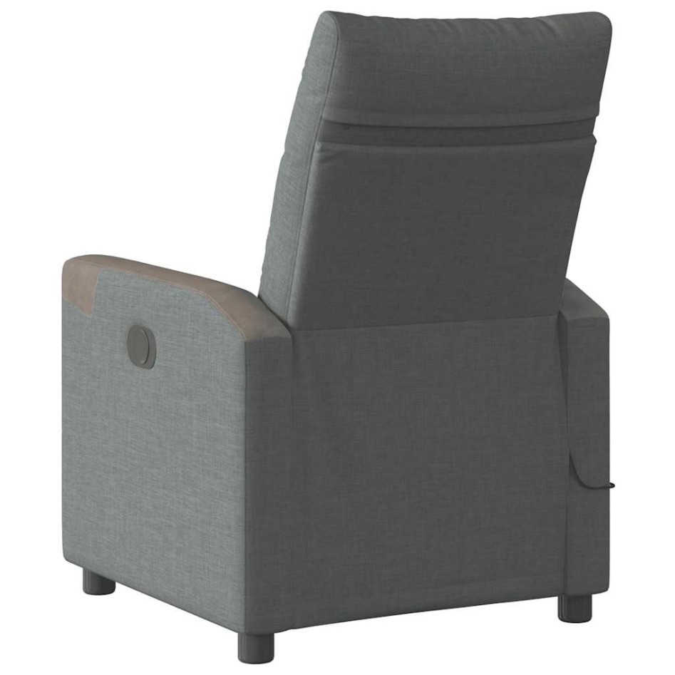 Sillón de masaje reclinable de tela gris