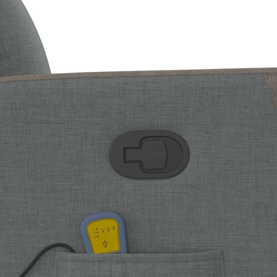 Sillón de masaje reclinable de tela gris