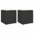 Taburetes de jardín con cojines 2 uds negro 40x40x43