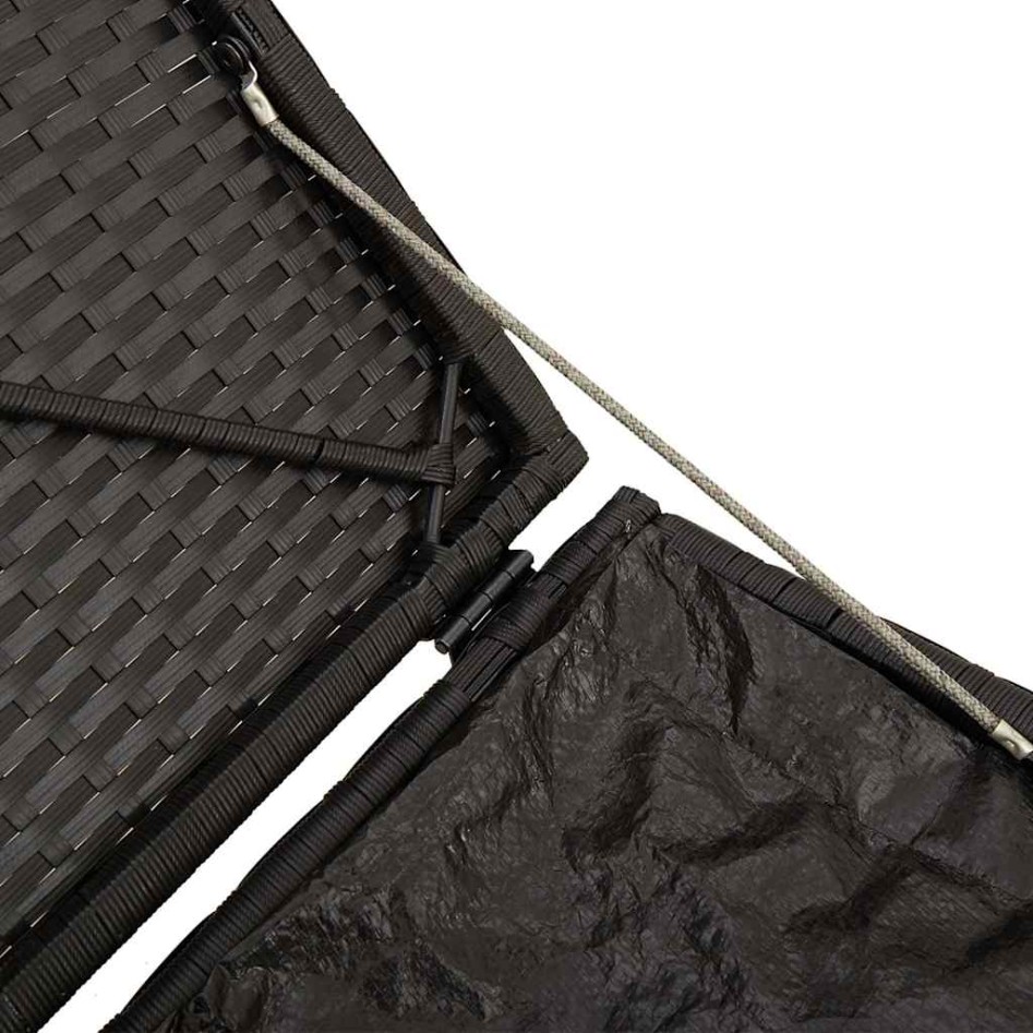 Taburetes de jardín con cojines 2 uds negro 40x40x43