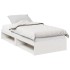 Sofá cama con colchón madera maciza de pino blanco 80x200