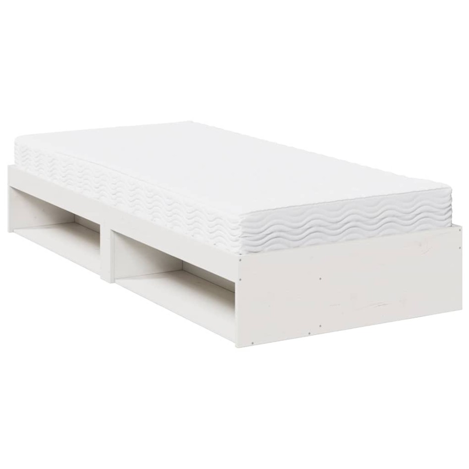 Sofá cama con colchón madera maciza de pino blanco 80x200