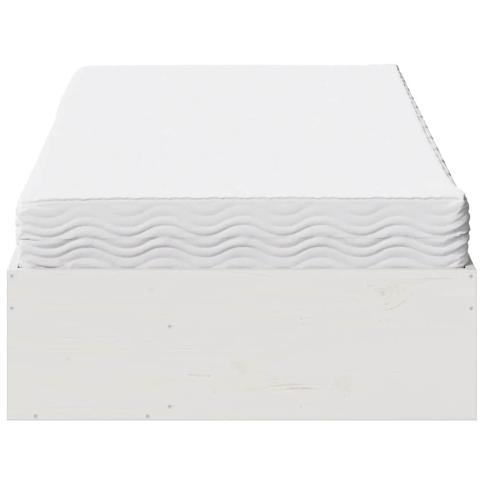Sofá cama con colchón madera maciza de pino blanco 80x200