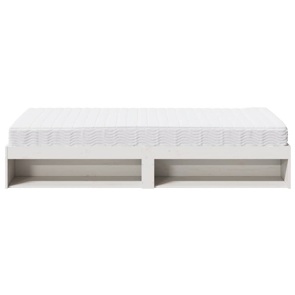 Sofá cama con colchón madera maciza de pino blanco 80x200
