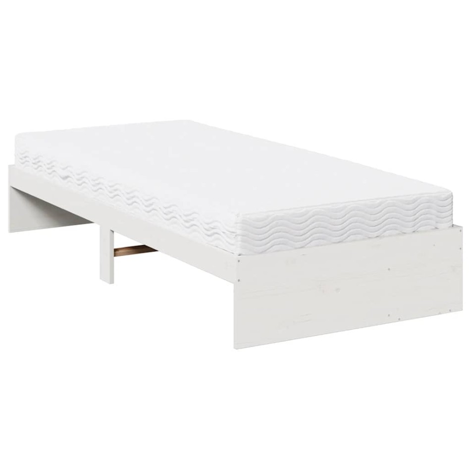 Sofá cama con colchón madera maciza de pino blanco 80x200