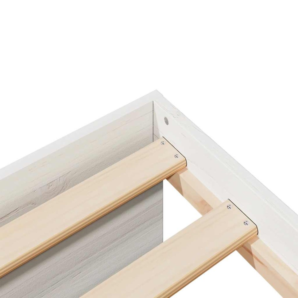 Sofá cama con colchón madera maciza de pino blanco 80x200