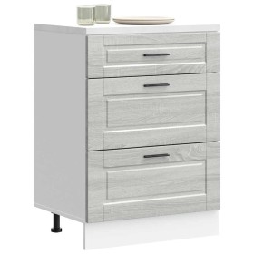 Mueble bajo de cocina porto gris sonoma madera