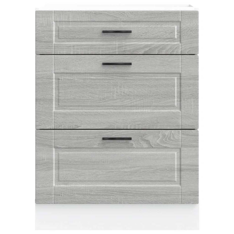 Mueble bajo de cocina porto gris sonoma madera