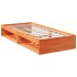 Sofá cama con colchón madera maciza pino marrón cera 80x200