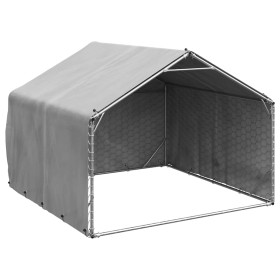 Caseta perros exterior con cubierta 2x2x1,5 m acero
