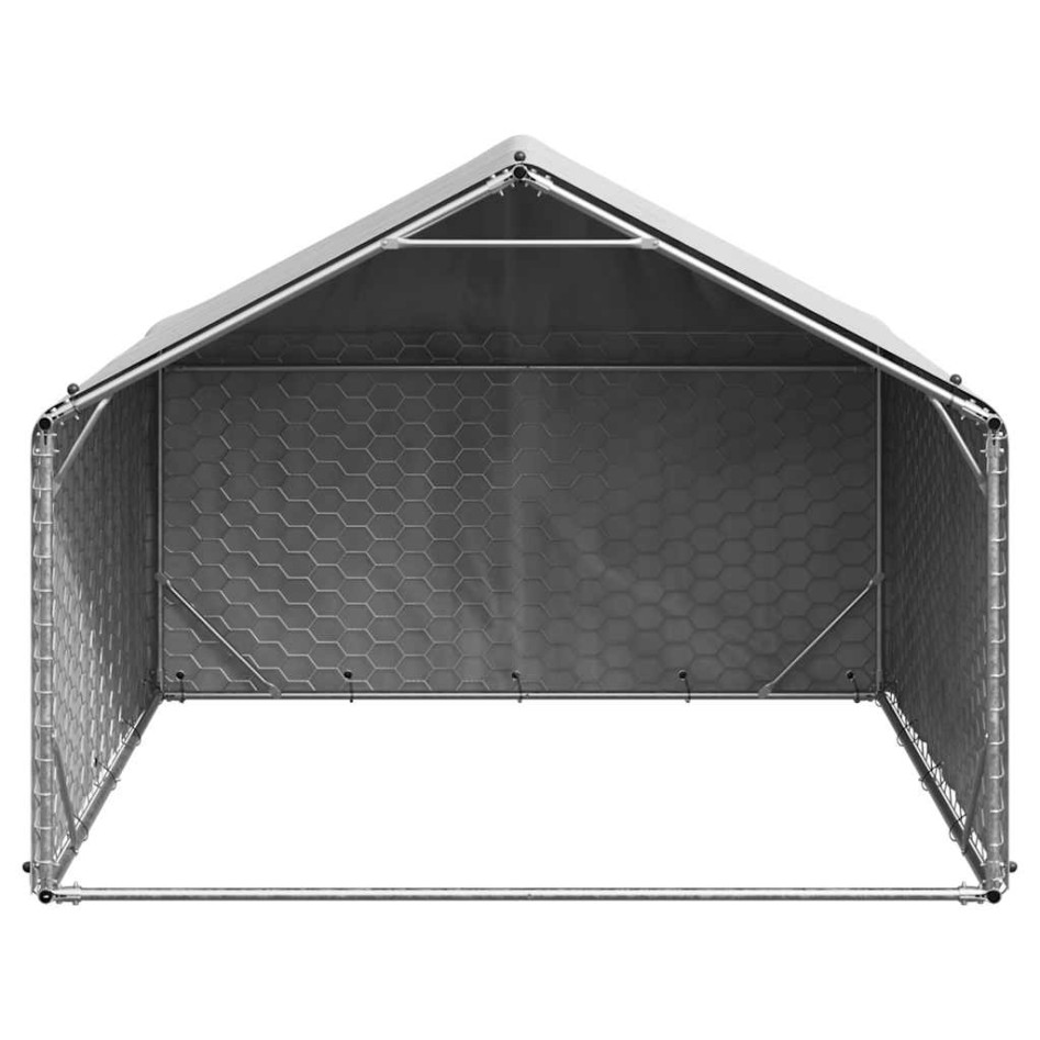 Caseta perros exterior con cubierta 2x2x1,5 m acero