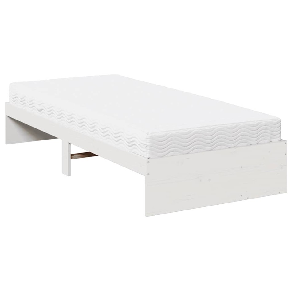 Sofá cama con colchón madera maciza de pino blanco 90x190