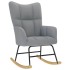 Silla mecedora de tela gris