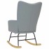 Silla mecedora de tela gris