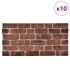Paneles de pared 3D diseño de ladrillo 10 uds EPS marrón