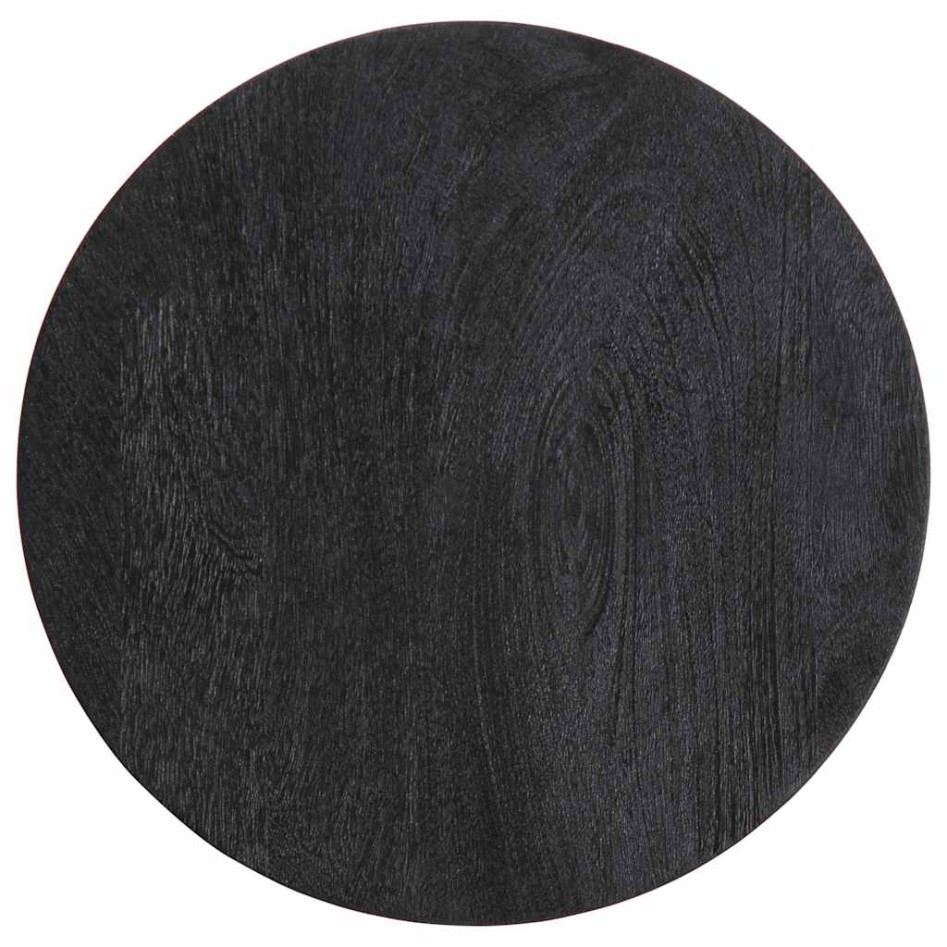 Mesa auxiliar madera maciza de mango negra Ø33x50