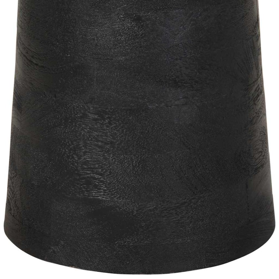 Mesa auxiliar madera maciza de mango negra Ø33x50