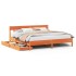 Cama sin colchón madera maciza de pino marrón cera 200x200