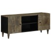 Mueble de TV madera maciza de mango gris claro 105x33,5x46 cm