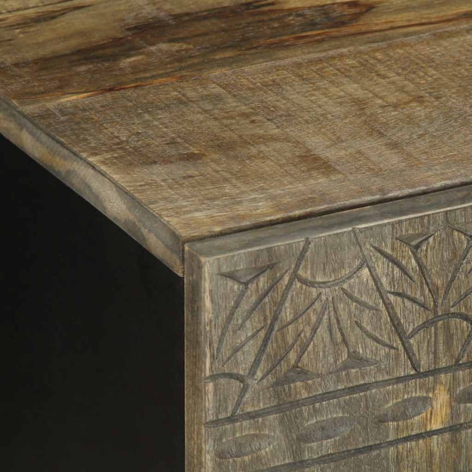 Mueble de TV madera maciza de mango gris claro 105x33,5x46