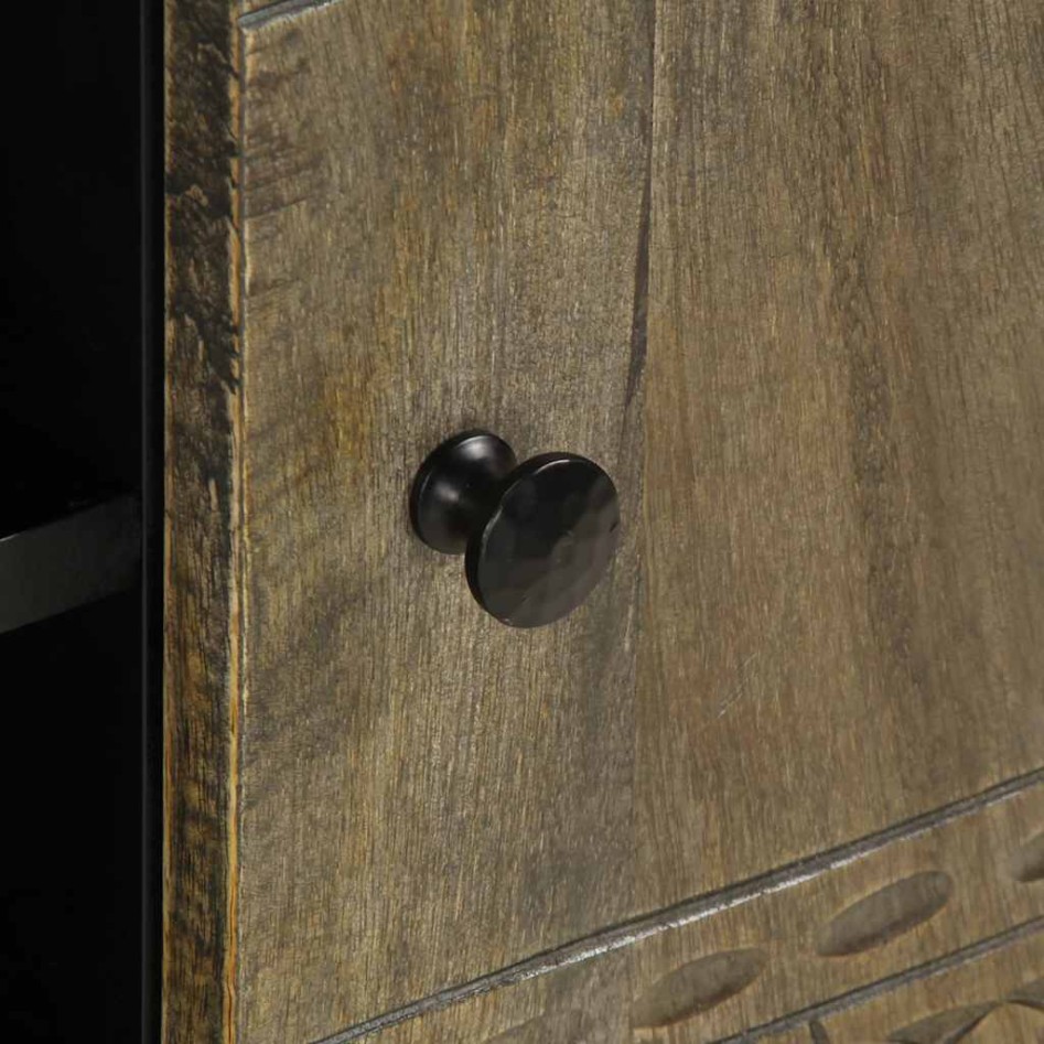 Mueble de TV madera maciza de mango gris claro 105x33,5x46