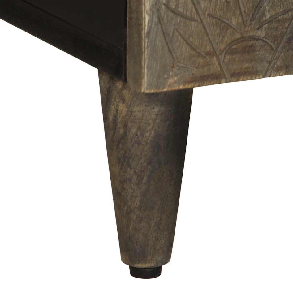 Mueble de TV madera maciza de mango gris claro 105x33,5x46