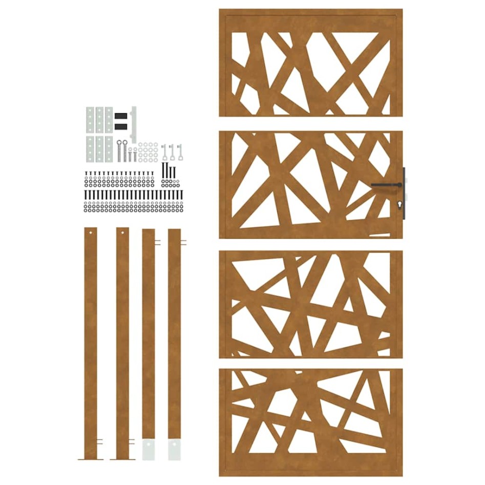 Puerta de jardín de acero desgastado diseño ligero 105x205