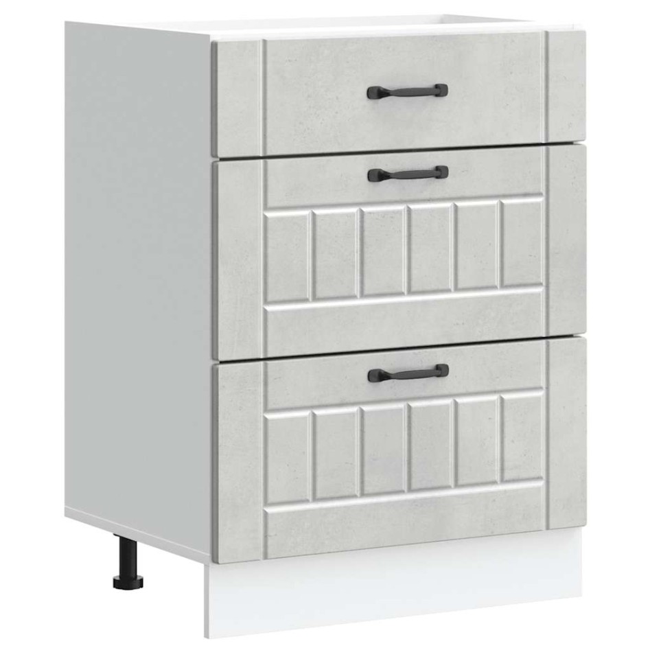 Mueble bajo de cocina Lucca madera contrachapada gris