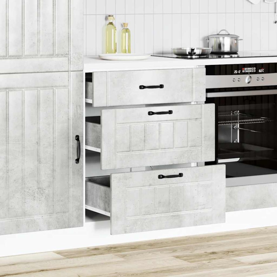 Mueble bajo de cocina Lucca madera contrachapada gris