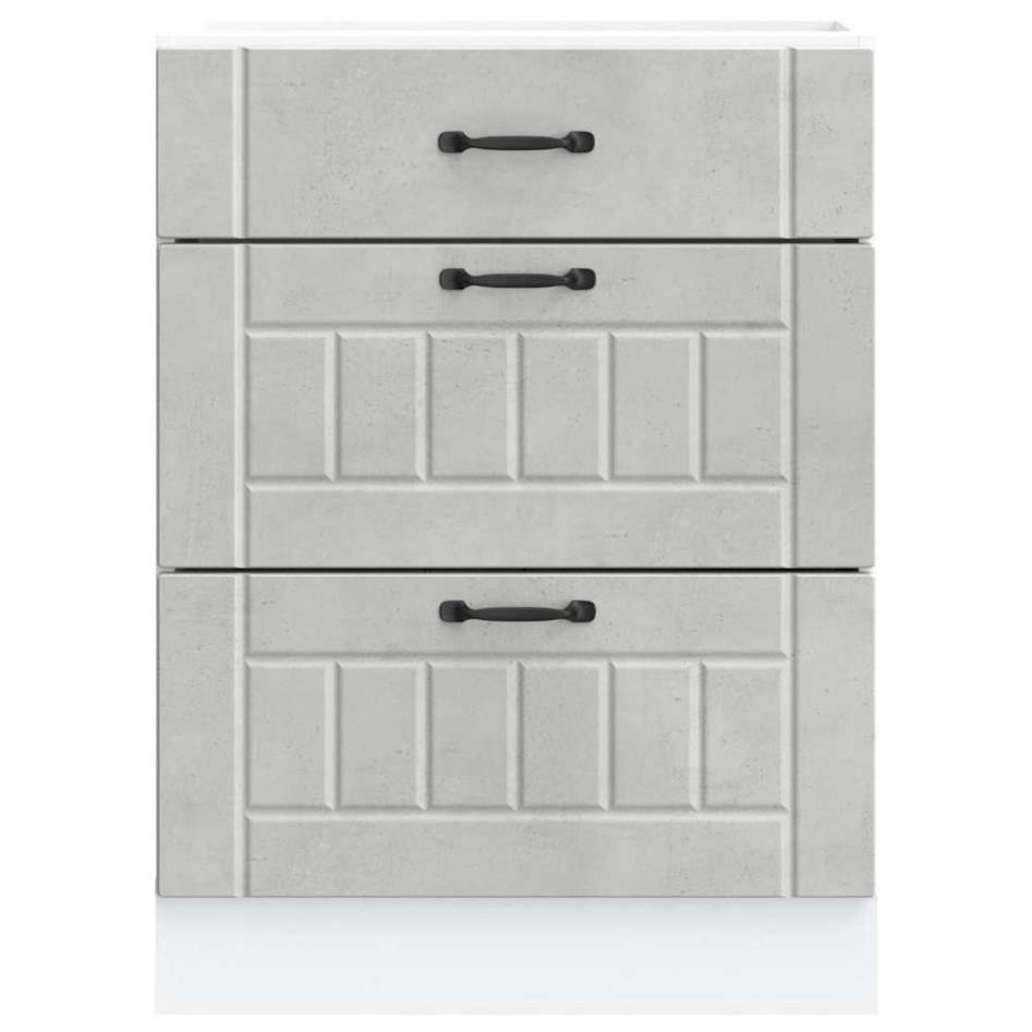 Mueble bajo de cocina Lucca madera contrachapada gris