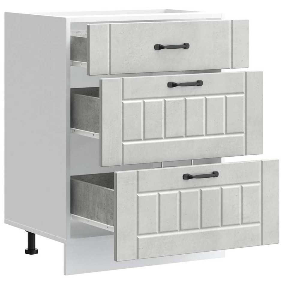 Mueble bajo de cocina Lucca madera contrachapada gris