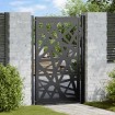 Puerta de jardín de acero negra diseño luminoso 105x155 cm