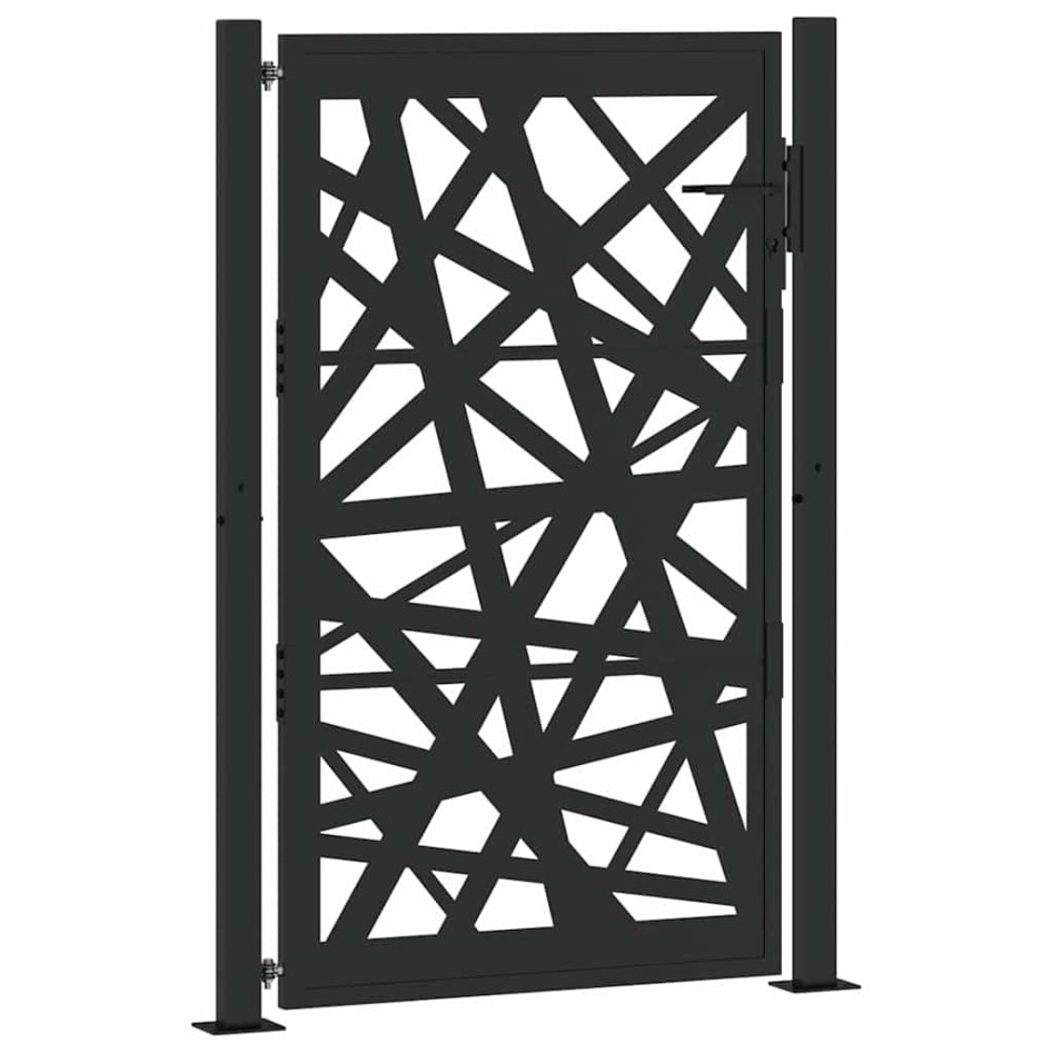 Puerta de jardín de acero negra diseño luminoso 105x155